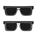 rectangular wire-framed glasses image